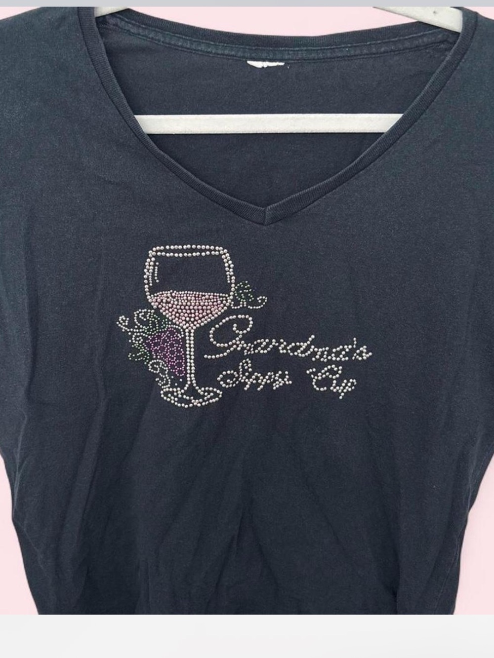 Rhinestone Wine Glass Tee